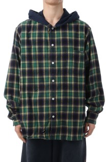 Distressed Hooded Checked Shirt - GEREN (G15SH055)