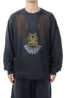 KMY Eagle Distressed L/S Tee - BLACK (G15LT082)