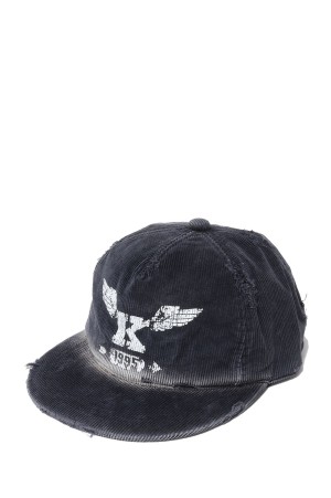 CA4LA x KAMIYA K-Wing Distressed Cap - BLACK (G15CA104)