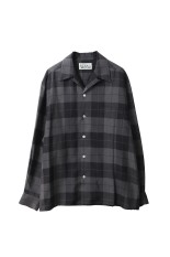 OMBRE CHECK OPEN COLLAR SHIRT L/S / GRAY (25FWE-WMS-OC01)