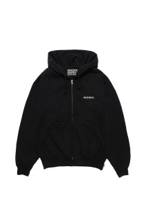 HEAVY WEIGHT FULL ZIP HOODED SWEAT SHIRT / BLACK (25FWE-WMC-SS01)