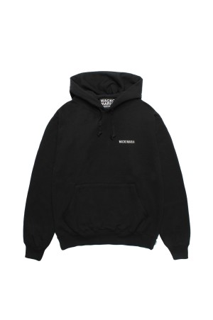 HEAVY WEIGHT PULLOVER HOODED SWEAT SHIRT / BLACK (25FWE-WMC-SS02)