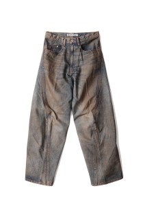 3D TWISTED WIDE LEG JEANS - MUD FADED INDIGO (NF251P14A)
