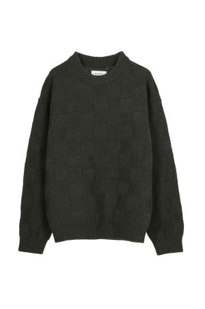 SWEATER CHECKER / OLIVE