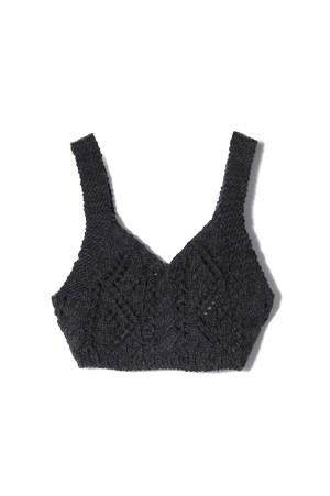 Cable Knit Bustier - CHARCOAL GRAY (62520506)