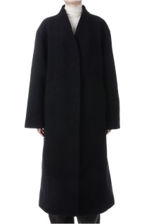 Collarless Cocoon Coat - BLACK (62520003)