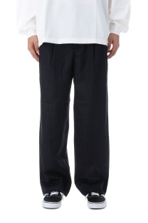 WOOL 2 TUCK TROUSERS - NAVY STRIPE (253−60507)
