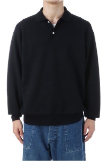 HIGH GAUGE KNIT POLO - BLACK (233-60207)