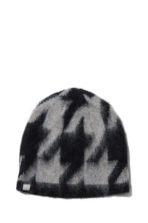 Houndstooth Mohair Beanie / Black (003342807)