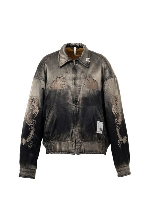 COLLARED SOUVENIR JACKET - BLACK (J15BL142)