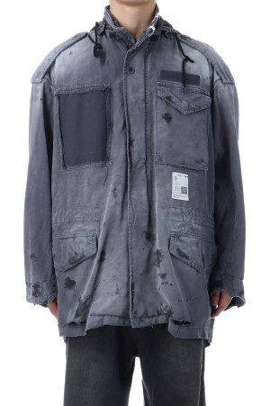 DISTRESSED M-65 JACKET - BLACK (J15BL171)