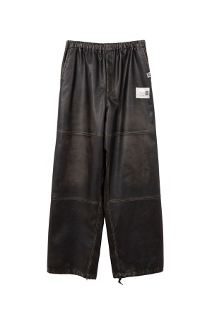 VEGAN LEATHER TROUSERS - BLACK (A15PT073)