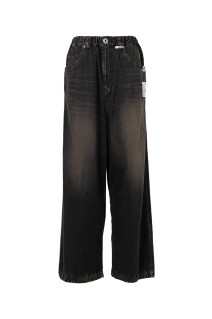 LIGHT WIDE JEANS - BLACK (J15PT123)