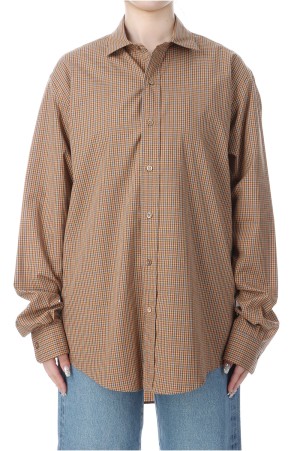PECK CHECKED SHIRT - BEIGE (25AMSBL06)