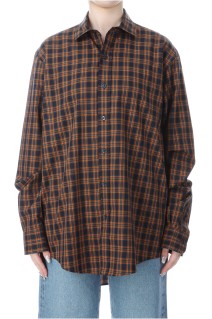 PECK CHECKED SHIRT - NAVY (25AMSBL06)