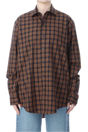 PECK CHECKED SHIRT - NAVY (25AMSBL06)