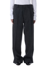 WOOL SEMI FLARE PANTS - GRAY (25AMSPA09)