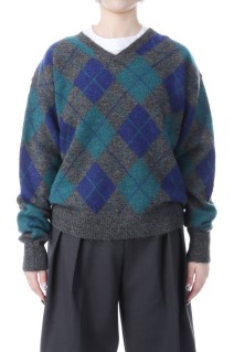 ARGYLE KNIT PULLOVER - C.GRAY (25AMSNI12)