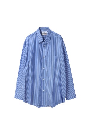 SIDOGRAS L/S Oversized Regular Collar Shirt - BLUE STRIPE (GM252-50010)
