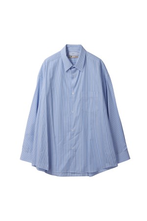 SIDOGRAS L/S Oversized Regular Collar Shirt - SAX STRIPE (GM252-50010)