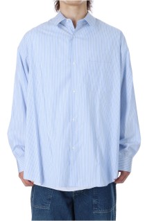 SIDOGRAS L/S Oversized Regular Collar Shirt - SAX STRIPE (GM252-50010)