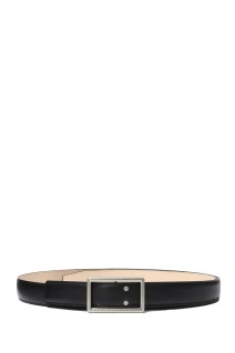 Graphpaper Holeless Leather Classic Narrow Belt - BLACK (GU252-90034B)