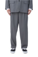 Wooly Cotton Twill Wide Tapered Slacks - C.GRAY (GM253-40047B)