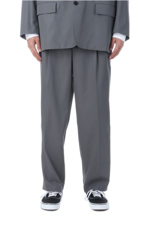 Wooly Cotton Twill Wide Tapered Slacks - C.GRAY (GM253-40047B)