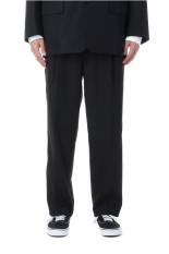 Wooly Cotton Twill Wide Tapered Slacks - BLACK (GM253-40047B)