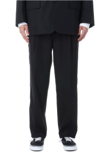 Wooly Cotton Twill Wide Tapered Slacks - BLACK (GM253-40047B)