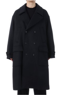 Light Melton Pea Coat - BLACK	(GM253-10266B)