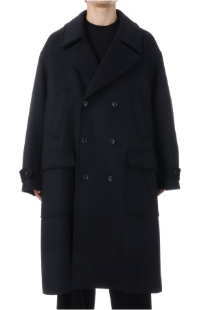 Light Melton Pea Coat - BLACK	(GM253-10266B)