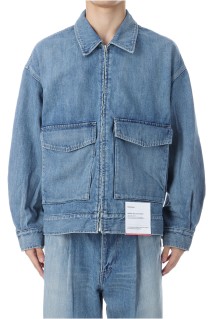 Selvage Denim Zip Jacket - INDIGO_LIGHT FADE (GM253-20056LB)