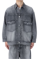 Selvage Denim Jacket - BLACK_LIGHT FADE	(GM253-20054LB)