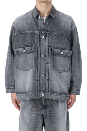 Selvage Denim Jacket - BLACK_LIGHT FADE	(GM253-20054LB)
