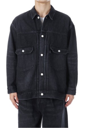 Selvage Denim Jacket - BLACK_DARK FADE	(GM253-20054DB)