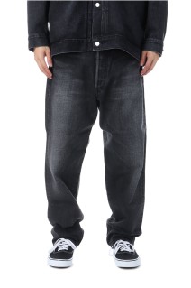 Selvage Denim Five Pocket Tapered Pants - BLACK_DARK FADE (GU253-40058DB)