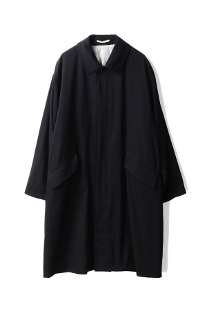 Fulled Wool Gabardine Oversized Bal Collar Coat	- BLACK (GU253-10324)