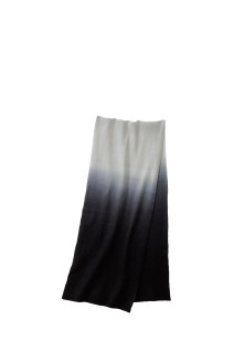 Gradient Dyed Wool Knit Scarf - BLACK (GU253-90494)