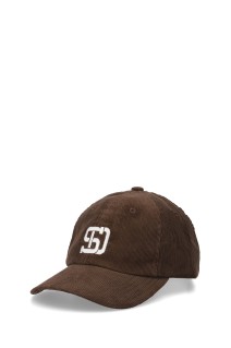 SD Corduroy Logo Baseball Cap - BROWN