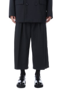 T/W Saxony Shin Cut Wide Easy Trousers - Black (CTE-25A108)