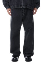 12.5oz Denim 5 Pocket Square Leg Pants - Black Fade (CTE-25A114)