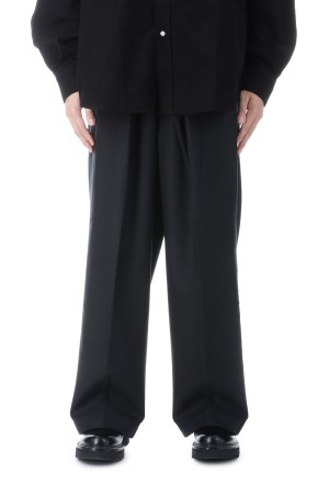 TECHWOOL(R) Intuck Wide Easy Trousers - Black (CTE-25A117)