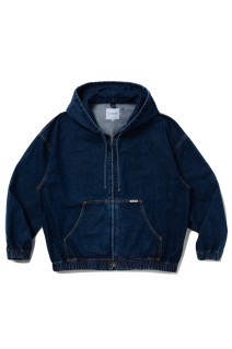 12.5oz Denim Zip Up Hooded Jacket - Indigo Fade (CTE-25A206)