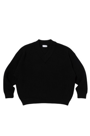 Rib Stitch Tilden Sweater - Black (CTE-25A324)