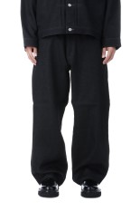 Reverse Loop Denim 5 Pocket Baggy Easy Pants - Black Rigid (CTE-25A103)