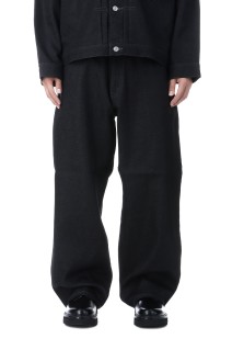 Reverse Loop Denim 5 Pocket Baggy Easy Pants - Black Rigid (CTE-25A103)