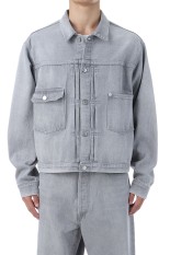 Time Travel Trucker Jacket Gray Denim - USED GRAY (U25F-18-0011)