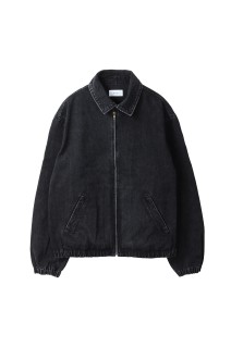 DENIM HARRINGTON JACKET - BLACK (J003)