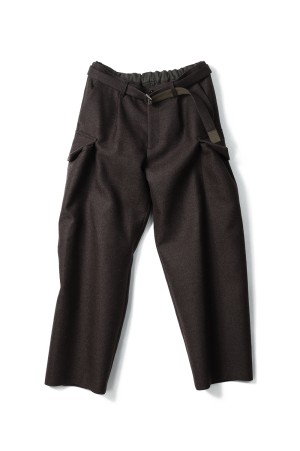 Double-Faced Wool Melton Pants - BROWN 601 (25-03877M